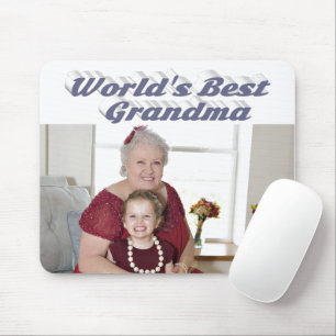Grandma Photo gray typography  Mouse Pad