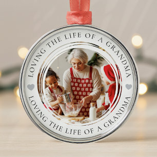 Grandma Photo Keepsake Gift Metal Ornament