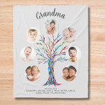 Grandma Photo Keepsake  Kitchen Towel<br><div class="desc">This modern Grandma kitchen towel features a colorful mosaic family tree on a soft gray background.
Easily customizable with a selection of seven photos and the grandchildren's names.
Makes a perfect gift for your Grandma.
Original Mosaic © Michele Davies.</div>