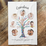 Grandma Photo Keepsake Kitchen Towel<br><div class="desc">This modern Grandma kitchen towel is decorated with a colorful mosaic family tree.
Easily customizable with a selection of seven photos and the grandchildren's names.
Makes a perfect gift for your Grandma.
Original Mosaic © Michele Davies.</div>