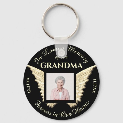 Grandma Photo Memorial Keychain