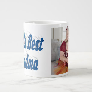 Grandma photo sea blue typography  giant coffee mug