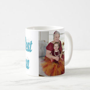 Grandma photo sky blue typography  coffee mug
