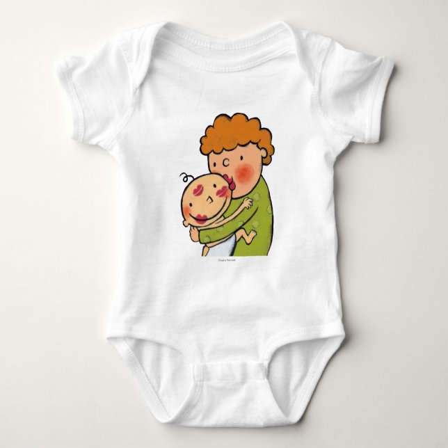 Grandma Pink Lipstick Kisses for Baby Baby Bodysuit (Front)