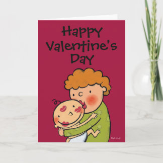 Grandma Pink Lipstick Kisses for Baby Holiday Card