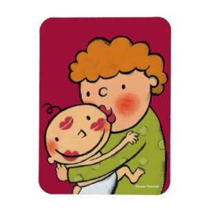 Grandma Pink Lipstick Kisses for Baby Magnet