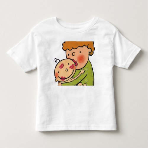 Grandma Pink Lipstick Kisses for Baby Toddler T_shirt