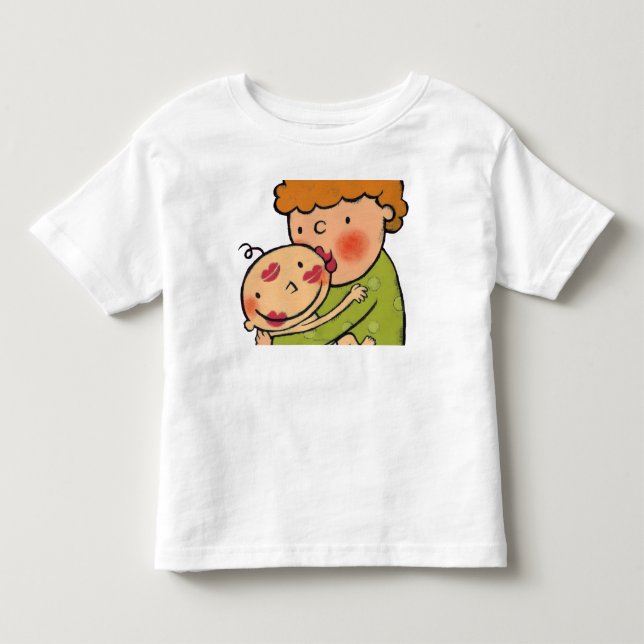 Grandma Pink Lipstick Kisses for Baby Toddler T-shirt (Front)