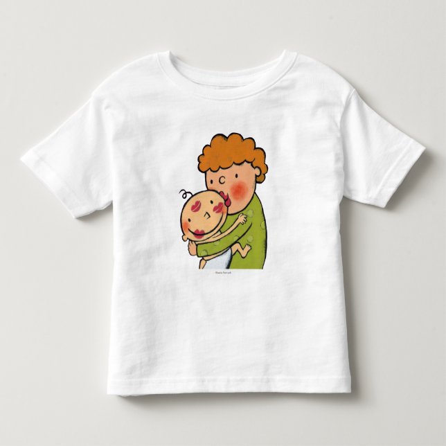 Grandma Pink Lipstick Kisses for Baby Toddler T-shirt (Front)