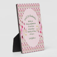 Grandma Poem Pink Flowers Named Gifts Plaque