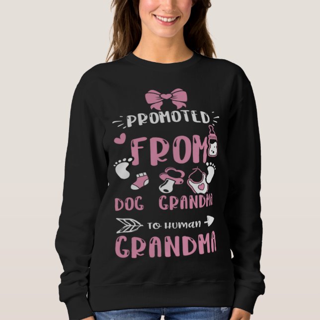 Grandma Promoted From Dog Grandma To Human Gra  Ba Sweatshirt (Front)
