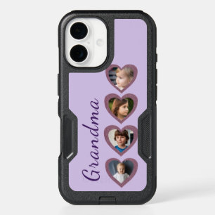 Grandma Purple Hearts Grandchildren Photo Collage iPhone 16 Case