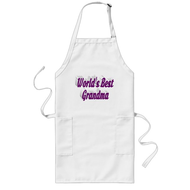 Grandma purple text  long apron (Front)