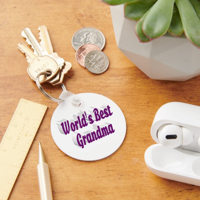 Grandma purple text Mothers Day Keychain (Desk)