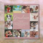 Grandma Quote Script 12 Photo Collage Dusty Rose Faux Canvas Print<br><div class="desc">Personalize with 12 favorite photos and quote for your special Grandma, Grandmother, Granny, Nan or Nanny to create a unique gift for birthdays, Christmas, mother's day, baby showers, or any day you want to show how much she means to you. A perfect way to show her how amazing she is...</div>