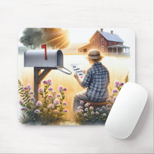 Grandma Reading a Letter From Grandchild Mouse Pad