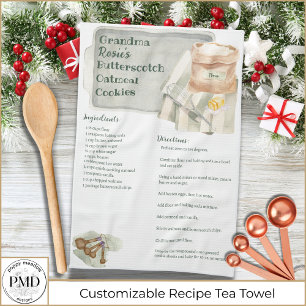 Grandma Recipe   Butterscotch Cookie Personalized Kitchen Towel