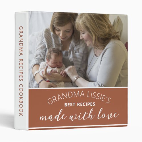 Grandma Recipes 2 Photo Family Keepsake Cookbook 3 Ring Binder