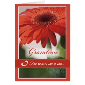 Grandma Red Gerber Daisy Valentine by sandrarosecreations at Zazzle