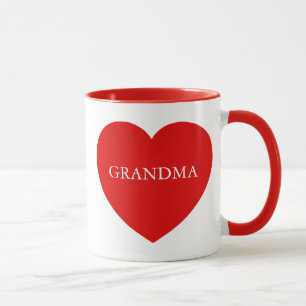 Grandma Red Heart Mug