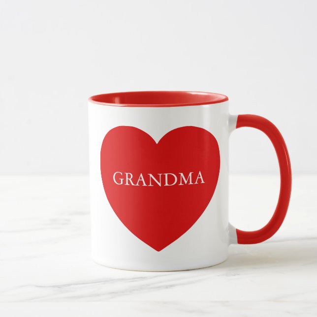 Grandma Red Heart Mug (Right)