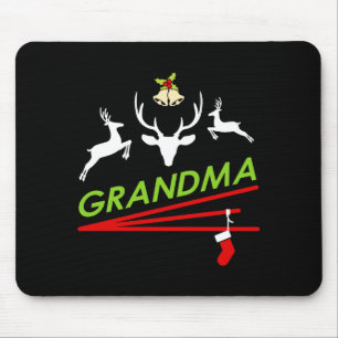 Grandma Reindeer Hoof Prints Christmas Mouse Pad