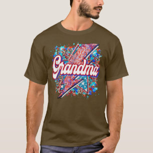 Grandma retro America leopard lightning bolt 4th o T-Shirt