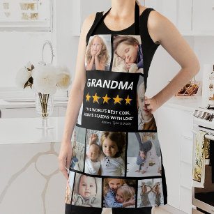 Grandma Review Photo Collage Apron