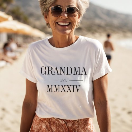Grandma Roman Numeral Year Established T_Shirt