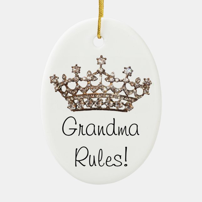 "Grandma Rules!" Ornament (Front)