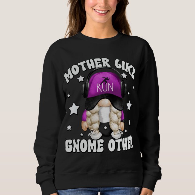 Grandma Running Gnome For Marathon Runner Funny Ru Sweatshirt (Front)