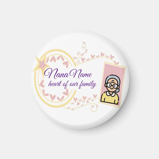Grandma’s Day Vintage Badge Design Magnet (Front)
