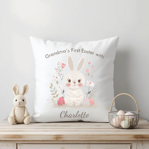 Grandma’s First Easter Personalized  Throw Pillow