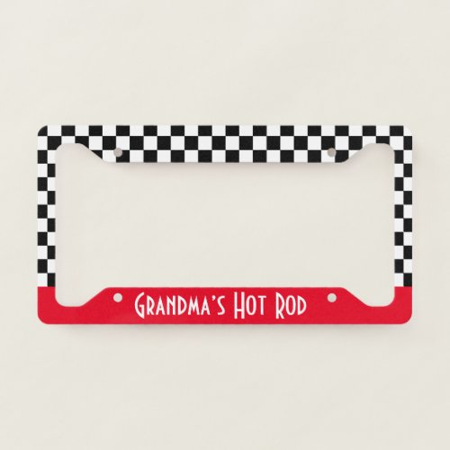 Grandmas Hot Rod Auto License Plate Frame Gift