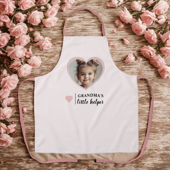 Grandma’s Little Helper – Personalized Pink Photo Apron (Creator Uploaded)