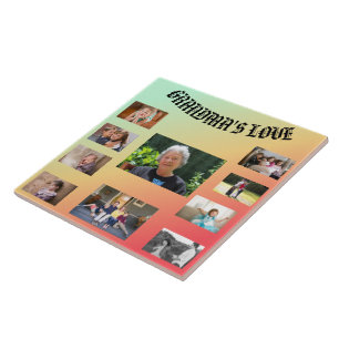 Grandma’s Love Sunshine Collage Tribute Ceramic Tile