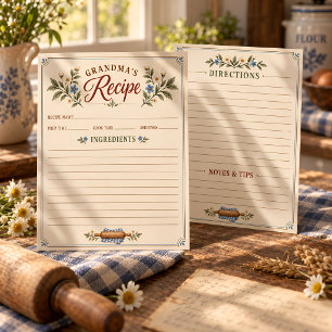 Grandma’s Recipe Card Vintage Family Recipes