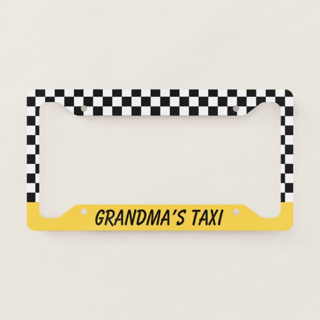 Grandma’s Taxi Car Auto License Plate Frame Gift (Front)
