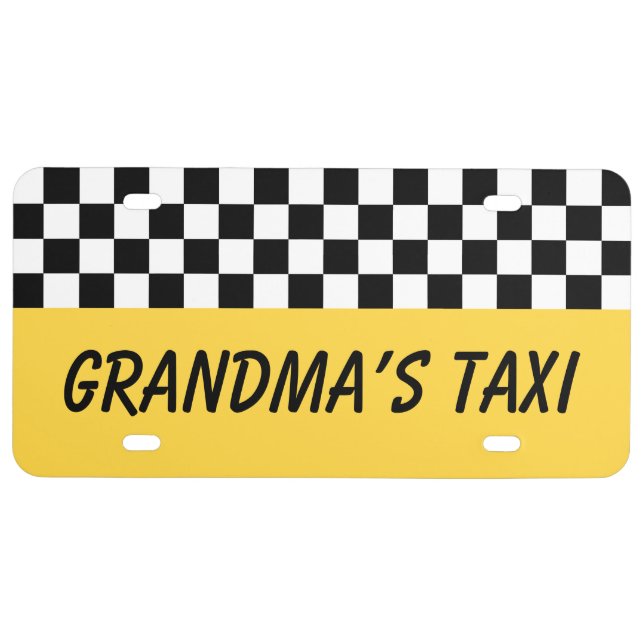 Grandma’s Taxi Car License Plate Gift (Front)
