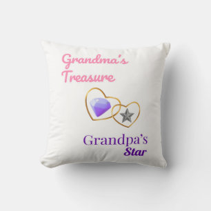 Grandma’s Treasure, Grandpa’s Star Throw Pillow