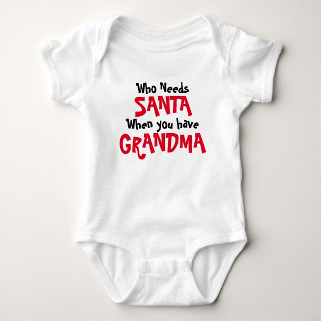Grandma Santa Baby Bodysuit (Front)