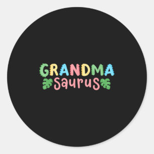 Grandma Saurus Kids Dinosaur Birthday Party Family Classic Round Sticker