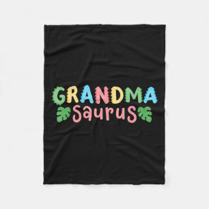 Grandma Saurus Kids Dinosaur Birthday Party Family Fleece Blanket