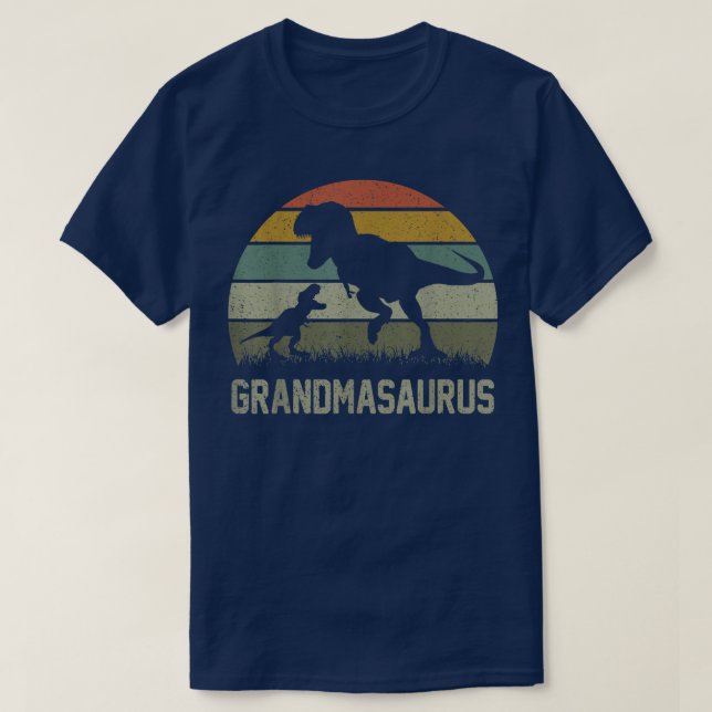 Grandma Saurus T Re Dinosaur GrandmaSaurus Family  T-Shirt (Design Front)