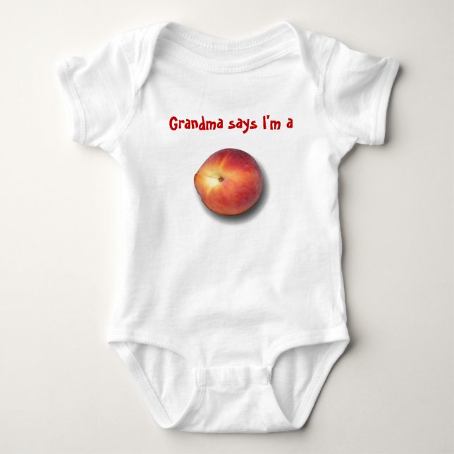 Grandma says I'm a peach Baby Bodysuit (Front)