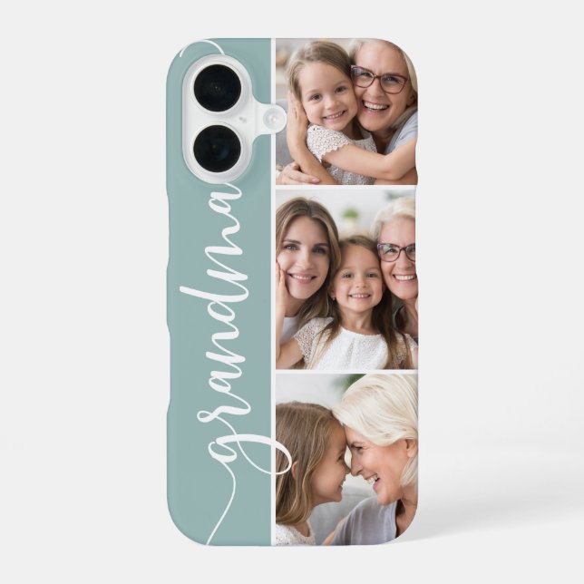 Grandma Script Photo Collage Iphone Case (Back)