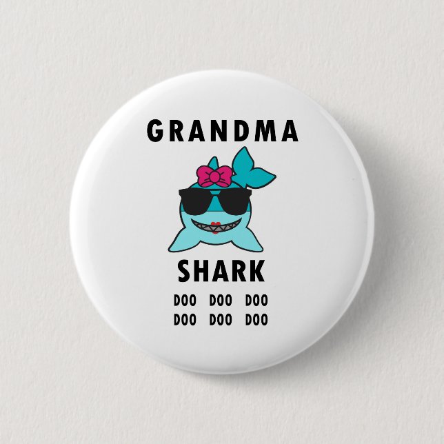 Grandma Shark Doo Doo Doo Button (Front)