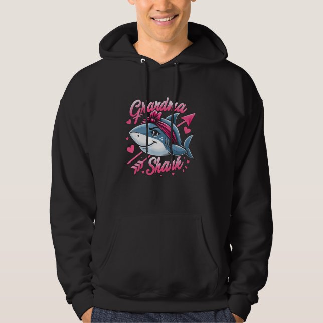Grandma Shark Funny Shark Matching Family for Wome Hoodie (Front)