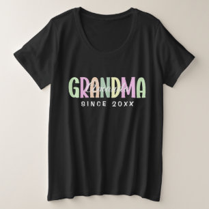 Grandma Since 20XX Modern Simple Personalized Plus Size T-Shirt