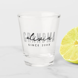 Grandma Since 20XX Modern Simple Preppy Shot Glass